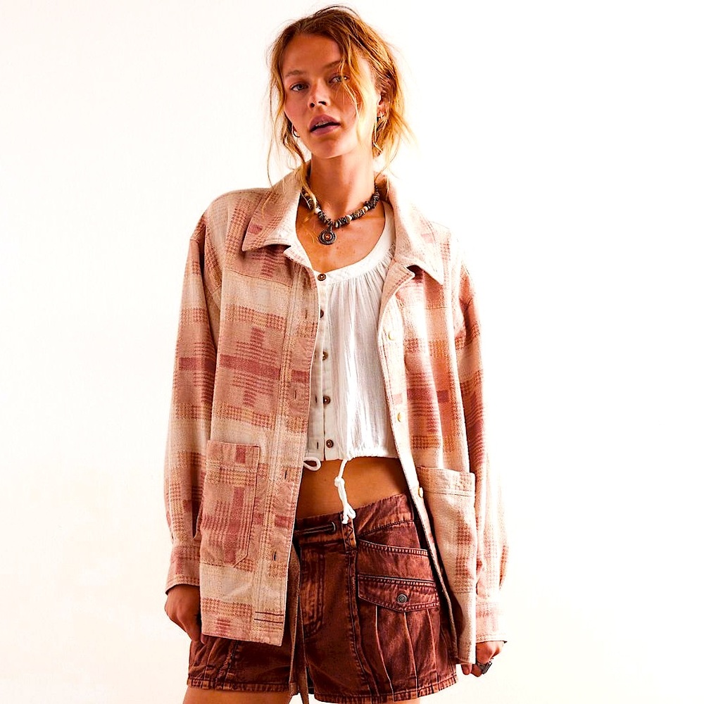Free People We The Free Keep It Cozy Shirt // NWT // Berry Combo